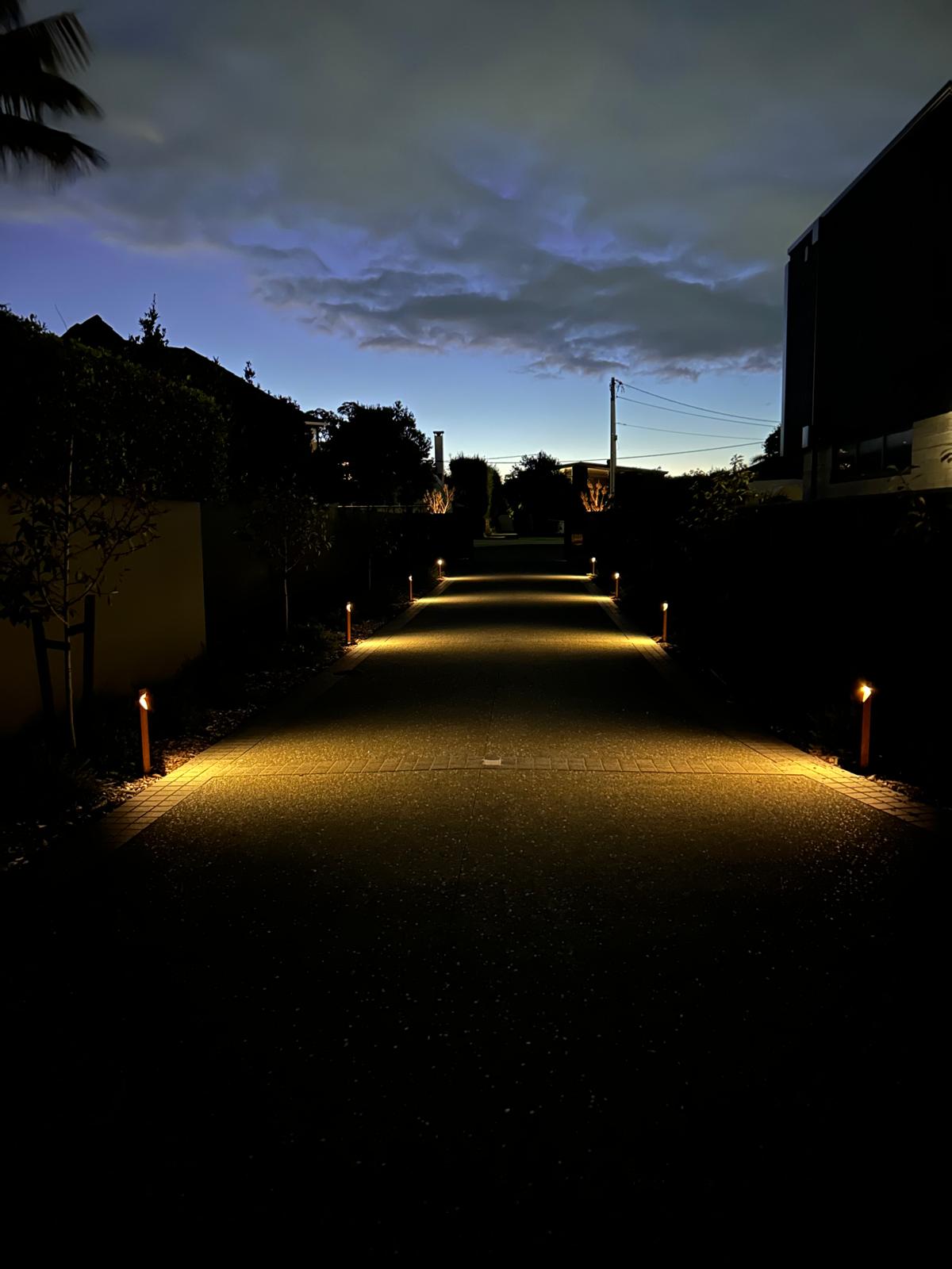 Landscape driveway bollard lighting by Knight Electrical Solutions