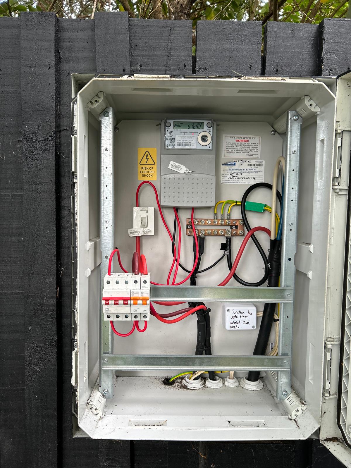 Outdoor meter box and switchboard upgrade by Knight Electrical Solutions